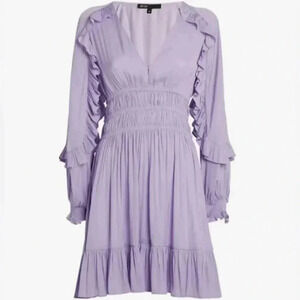 NWT Maje Ralya Long Sleeve Ruffle Fit & Flare Dress